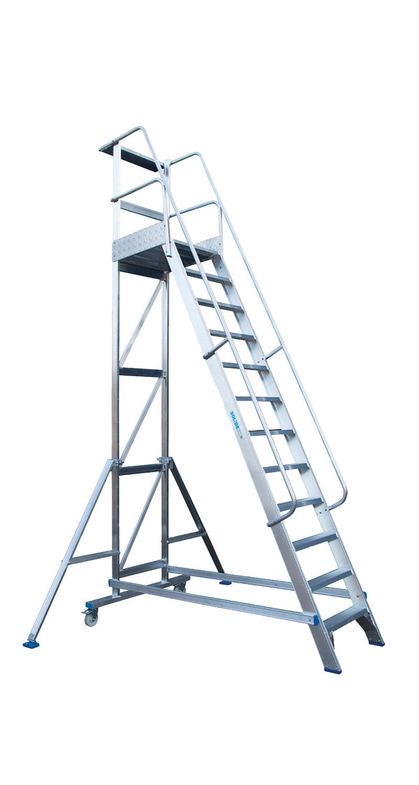 Solide Mobiele bordes trap 10tr. stahoogte 2.50m