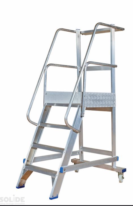 Solide Mobiele bordes trap 4tr. stahoogte 1.00m