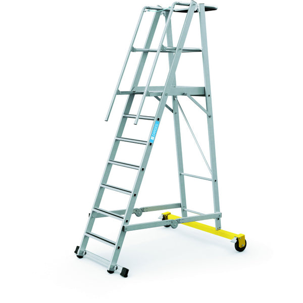 Zarges verrijdbare platformtrap 7tr. stahoogte 1.80m Safemaster Plus S