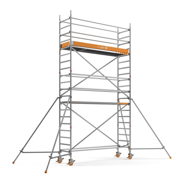 Layher uni 75 6.50m werkhoogte  vloer 2.85x0.75m vrijstaand - te huur