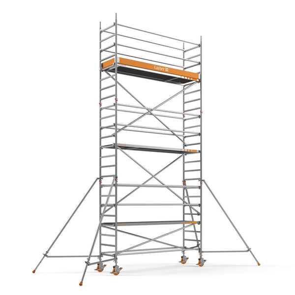 Layher uni 75 7.50m werkhoogte  vloer 2.85x0.75m vrijstaand - te huur