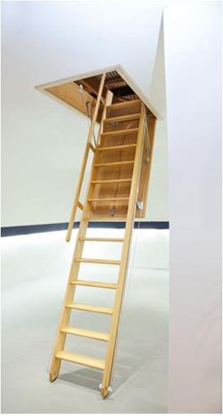 Map houten zoldertrap junior 1 deel tot 3.00m plafondhoogte geplaatst*