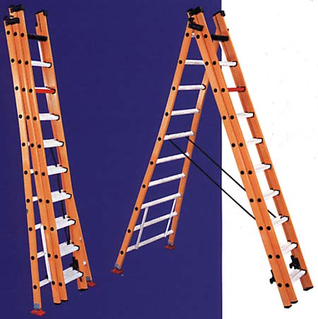 Smits Polyester 3-Piece Convertible Extension Ladder with 3x8 Steps
