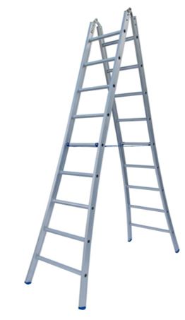Solide double hinged ladder 2x7sp.