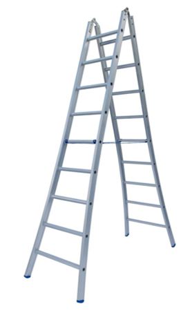 Solide dubbele scharnierladder 2x10sp.