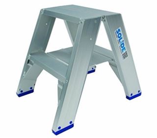 Solide dubbele trapladder 2x2tr.