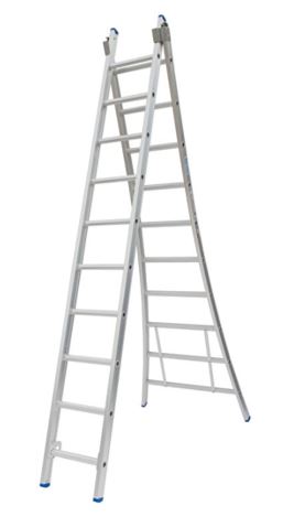 Solide 2-delige omvormbare opsteekladder 2x10sp.