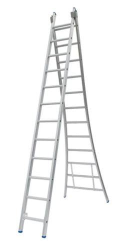 Solide 2-delige omvormbare opsteekladder 2x12sp.