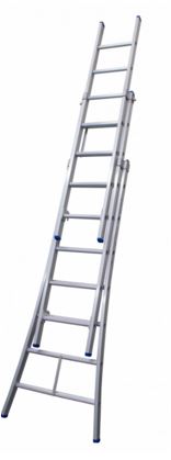 Solide 3-delige omvormbare opsteekladder 3x12sp.
