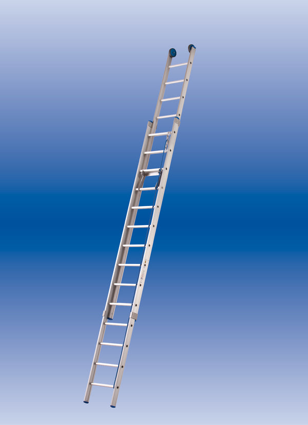 Solide 2-delige schuifladder met koord en katrol 2x14sp.