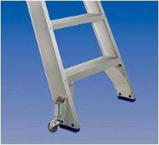 Solide set van 4 verende wielen voor trapladder
