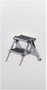 Jumbo aluminium trapladder 2tr. met rubbermat