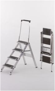 Jumbo aluminium trapladder 4tr. rubber treden en beugel