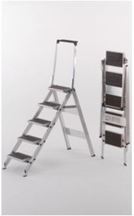 Jumbo aluminium trapladder 5tr. rubber treden en beugel