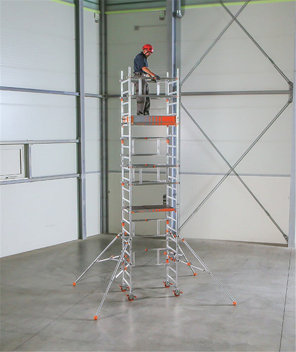 Layher Solotower 4.15m werkhoogte  vloer 1.13x0.75m vrijstaand - te huur