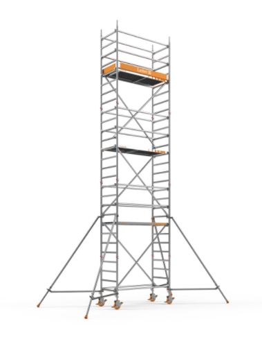 Layher kombi 75 8.50m werkhoogte  vloer 1.80x0.75m vrijstaand