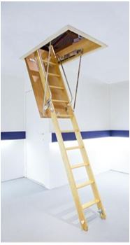 Map Junior wooden attic ladder, two-piece, installed for up to 2.65m ceiling height