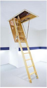 Map houten zoldertrap junior 2 delen plafondhoogte 2.66m tot 3.10m geplaatst*